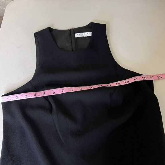 Trina Turk Shift Dress Womens 2 Black Multi Berry Sequin Drop Waist Ruffle Hem - Picture 4 of 9